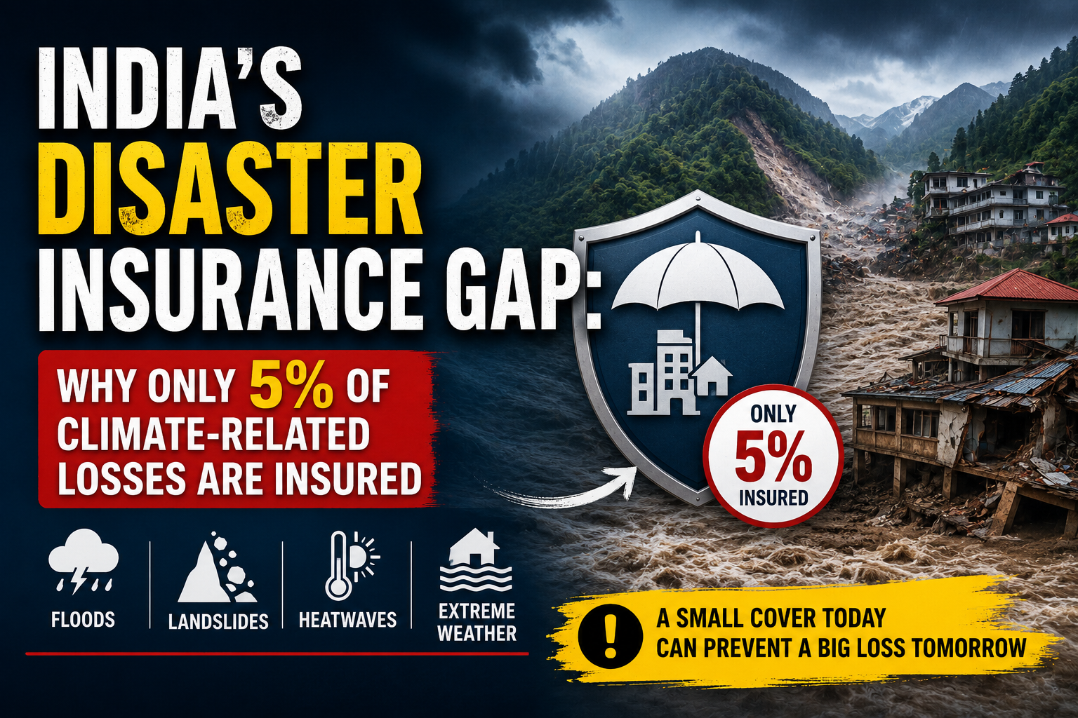 India’s Disaster Insurance Gap: Why Only 5% of Climate-Related Losses Are Insured